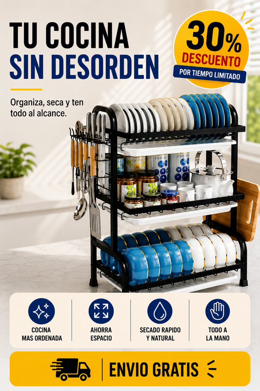 Escurridor de platos 3 niveles